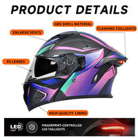 Nouveau Casque de Moto Modulaire à Double Visière, Logo Personnalisé, Coque ABS, Feu Arrière LED, Homologué DOT, Vente en Gros Usine