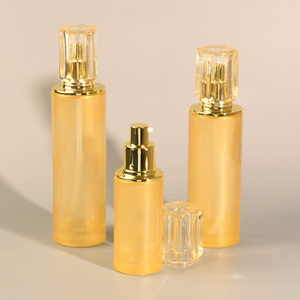 Ensemble d'emballages cosmétiques de luxe <span class=keywords><strong>en</strong></span> <span class=keywords><strong>verre</strong></span> rond doré, flacon pompe pour lotion et pot à crème pour sérum de soin de la peau - Product Image 3