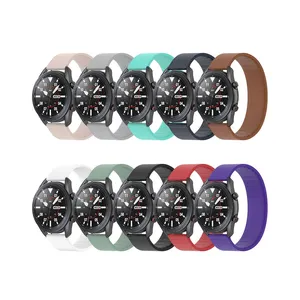 18mm 22mm 20mm Solo Loop Band For Samsung Galaxy Watch 3 41 45mm Gear S2 S3 Silicone Elastic Strap For Huawei GT 2 Amazfit Bip