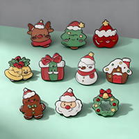Épingles en émail doux personnalisées pour Noël, badges en métal plaqué or, nickel noir pour cadeaux, épingles