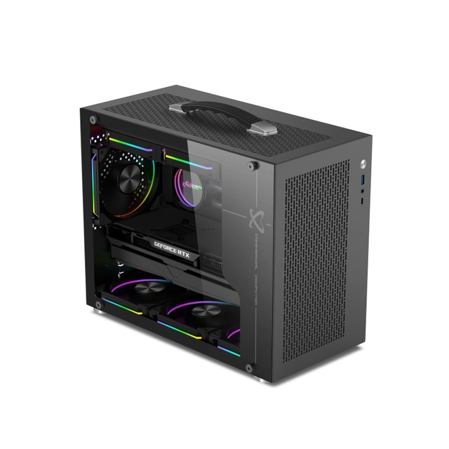 Wholesale Portable Mid Tower Gaming Computer PC Case Cabinet Aluminum Micro ATX Mini ITX Glass Side Panel Desk Cases & Towers