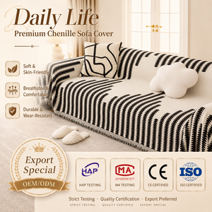 Geometric Chenille <strong>Sofa</strong> <strong>Cover</strong> Cloth All Season Universal Non Slip Anti Cat Scratch Full <strong>Cover</strong> <strong>Sofa</strong> Towel Cushion Home Decor - Product Image 1