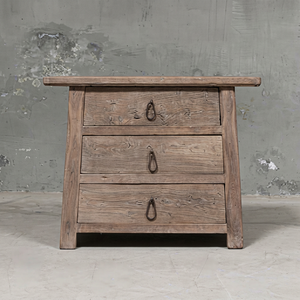 Rustic Solid <b>Wood</b> <b>Chest</b> of Drawers with 3 Drawers Antique Finish Storage Cabinet Living Room Furniture - Product Image 1