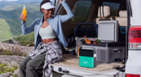 Générateur solaire au lithium MECO 320Wh, portable, LiFePO4, 145W, onde sinusoïdale pure, lampe de poche, USB C PD, camping, extérieur, camping-car, urgence