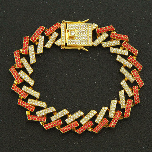 2026 Hot Selling Cool Popular Design Double Color Geometric Chain <b>Bracelet</b> Hiphop Style Men's Alloy <b>Bracelet</b> Trendy Jewelry - Product Image 1