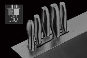Fregadero de Cocina Grande de Acero Inoxidable Nano Negro con Lavavasos Integrado y Portacuchillos - Product Image 5