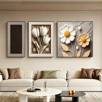 Decoración de Pared Tríptica Moderna para el Hogar, Arte Elegante e Impermeable de Porcelana con Cristal HD para Hoteles y Cafés, Venta al Por Mayor