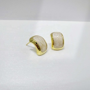 custom plata 925 sterling silver korean vintage earring fashion bulk elegant summer 14k gold plated gemstone earrings for women - Product Image 4