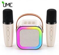 Mini microphone sans fil et haut-parleur pour enfants - Matériel ABS personnalisé, motif géométrique, système audio karaoké pour la maison