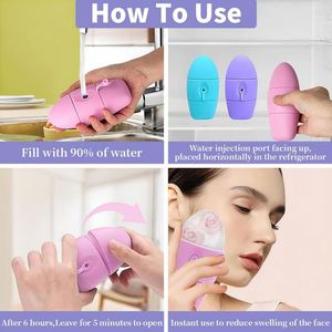 3-in-1 Silicone Ice Roller Facial <b>Mask</b> Mold Reusable Cooling Ice Box for Face <b>Eye</b> Massage Skin Care - Product Image 4