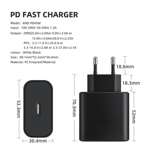 Cargador Samsung exclusivo transfronterizo de 45W, compatible con Samsung S20/S22 y cargadores Apple 15, estándar europeo de 45W. - Product Image 5