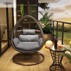 Кресло-качалка Congruishang: минималистичный дизайн, для улицы и дома, подвесное, в форме птичьего гнезда, из ротанга, одноместное/двухместное, для использования в помещении - Product Image 2
