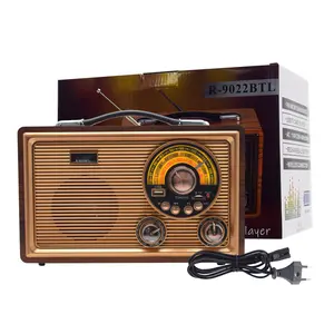 New Arrivals Convenient handle Vintage Antique Wooden speaker retro Powerful Sound Classic with lamp radio