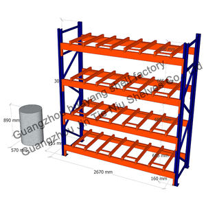 Estante de almacenamiento de tambor de aceite, caja de cartón con flujo de rodillo de 500 a 9000Kg, estante para palets - Product Image 1