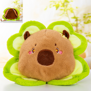 Sac à main en peluche mignon de dessin animé de 38 cm, sac à main en peluche Capybara avec chapeau de tournesol, sac à bandoulière pour fille <span class=keywords><strong>Moe</strong></span> pour enfants - Product Image 6