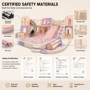 Aire de jeux intérieure Soft Play Château de Fée avec toboggan ondulé, certifiée CE TUV ISO 9001, livraison clé en main, tunnel de ramassage, piscine à balles, pour projets de centres commerciaux - Product Image 4