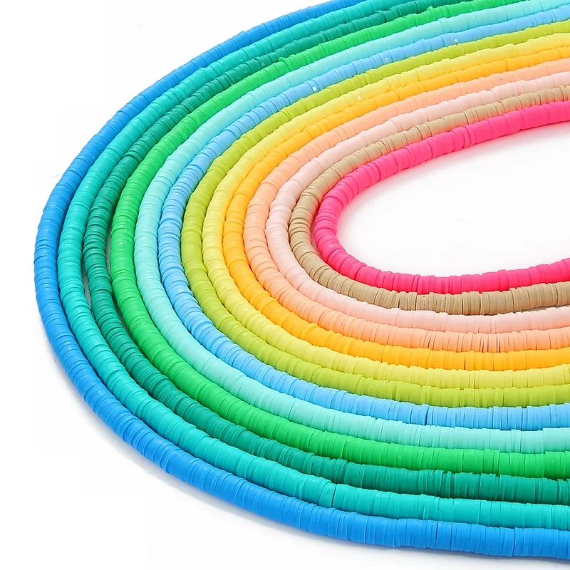 En gros couleur arc-en-ciel joint rond doux pâte polymère fimo pour la fabrication de bijoux