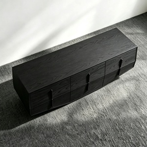 Credenza <span class=keywords><strong>Angolare</strong></span> Nera in Legno Personalizzabile, <span class=keywords><strong>Mobile</strong></span> Contenitore di Design Direttamente dalla Fabbrica per Soggiorno di Villa, Acquisto all'Ingrosso - Product Image 5