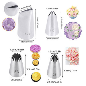 Stainless Steel Piping Tips Set 1M 2F 2D 853 6B 127 Reusable Cake Decorating Tools for Butter Icing - Product Image 2