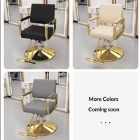 Fauteuil de Salon de Coiffure Haut de Gamme, Réglable en Hauteur, Pivotant, avec Accoudoirs, en Métal, Plusieurs Couleurs, Idéal pour Permanentes et Teintures (Modèle Tendance)