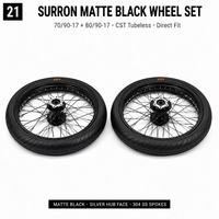 Ensemble de roues Supermoto haute performance de 17 pouces, compatible avec Surron Light Bee X LBX Talaria Sting 17x1.60 17x2.15, pneus CST chromés argentés