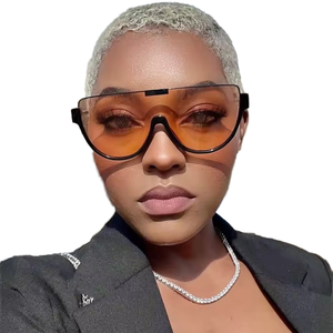 Lunettes de soleil surdimensionnées tendance, protection UV, design luxueux, protection solaire pour hommes et femmes, style rétro, haute qualité - Product Image 1