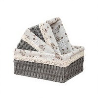 Organisateur de collations, panier de rangement tissé, panier de rangement minimaliste, boîte de rangement imitation rotin, vente en gros