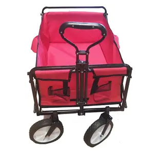 Telescoping Handle Folding Camping Wagon Adjustable Collapsible Hand Stroller Shopping Fabric Cart