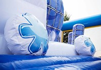Ciudad de Diversión Inflable Gigante Comercial con Temática de Frozen, Castillo Inflable de PVC, Gran Parque de Juegos para Niños, Alquiler para Fiestas