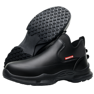 Chaussures de travail légères en caoutchouc et cuir SRC Lev Chef, chaussures décontractées pour la cuisine, restaurant, cuisinier, sécurité pour le printemps, super antidérapantes en EVA - Product Image 1