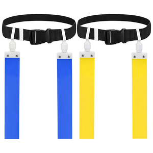 Full Color PVC or Oxford Fabric Double Sided Team Logo Sports Player Training Soccer Football Kids and Adults Custom Belt Flags