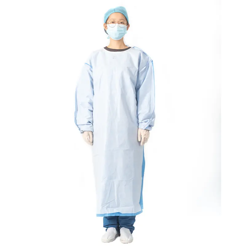 Medical Materials Long Sleeve Sterile Reinforced Disposable Non Woven Surgical Gown