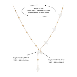 Elegante Collar en Y <span class=keywords><strong>de</strong></span> Acuamarina Natural con Estrella, Chapado en Oro <span class=keywords><strong>de</strong></span> 18K, para Mujer, Acero Inoxidable, Bajo MOQ, Joyería 2026 - Product Image 6