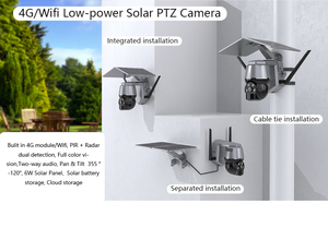 กล้องวงจรปิดรักษาความปลอดภัยแบบ PTZ ความละเอียด 3MP รองรับ 4G Wifi มาตรฐาน IP65 พร้อมแผงโซลาร์เซลล์ มองเห็นภาพสีในเวลากลางคืน ระบบกล้องวงจรปิดพลังงานแสงอาทิตย์ - Product Image 2