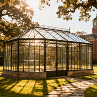 Kit de serre à ossature métallique avec panneaux en polycarbonate, parfait pour le jardin, montage facile en une journée