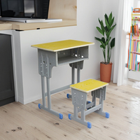 Ensemble chaise et bureau pliables modernes à hauteur réglable, structure métallique durable, matériau en bois écologique, pour étudiants, école, salon