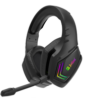 Headset Gaming Wired PJT-DEP2455 Hitam RGB dengan Lampu LED, Indikator Baterai, Peredam Kebisingan & Tahan Air IPX-4 untuk Perjalanan
