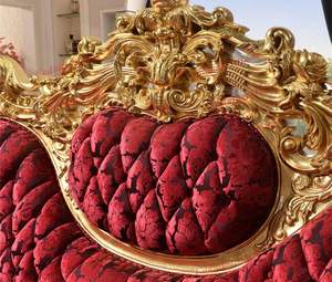 Muebles de sala de estar de lujo, muebles clásicos, sofá y sofá tallado en pan de oro, juego de sofás de lujo 1 + 2 + 4 - Product Image 2