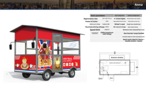 รถขายอาหารเคลื่อนที่แบบอังกฤษ พร้อมอุปกรณ์ครบครัน สำหรับขายขนมหวาน เบอร์เกอร์ ของทอด และอาหารข้างทาง - Product Image 2