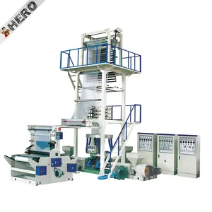 Multi function Plastic Bag Polyethylene Blown Film Production Line Three Layer Extruder Aba Blowing Film Machine