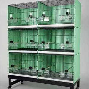 Voliera Grande Migliorata per Uccelli da Volo - 8 Sportelli Frontali, Pannello Posteriore Completo e Divisorio per Allevamento, Gabbia Aviaria per Pappagalli con Paraspruzzi Semi - Product Image 3