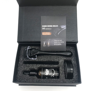 Juego de cuidado de barba vegana para hombres con rodillo <span class=keywords><strong>Derma</strong></span>, el mejor aceite de crecimiento de barba para el crecimiento natural de barba - Product Image 1