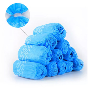 Couvre-chaussures en PP bleu jetable Non tissé fait à la main, couvre-chaussures antidérapants médicaux - Product Image 6
