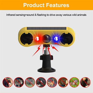 Repelente Solar de Animales con Luz LED Intermitente, Sistema de Alarma Inalámbrico 2 en 1 con Sensor de Movimiento IP65, Detección de 5-8m, Uso Interior/Exterior - Product Image 3