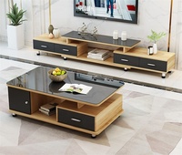 Table basse en verre, meuble de salon, meuble TV, sectionnel pour salon