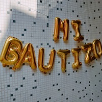 Baby Shower Garçons Filles Vacances Décoration Feuille Lettre Bruant Bannière Ballons Espagnol Mi Bautizo Fête D'anniversaire Globos Ballons