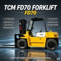Chariot élévateur TCM FD70 7 tonnes à performance stable, largeur de fourche 150 mm, longueur de fourche 1220 mm, équipement industriel de manutention des matériaux
