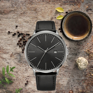 Montre à quartz analogique de haute qualité pour hommes, avec logo personnalisé, boîtier en alliage et bracelet en cuir – Créez votre propre marque pour la vente en gros - Product Image 2