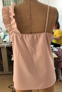 Camicette da donna estive con scollo a V camicette Casual Sexy con volant a camicia senza schienale con spalline da <span class=keywords><strong>ufficio</strong></span> senza maniche - Product Image 4