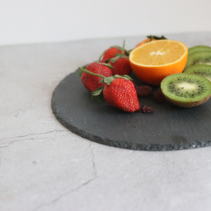 Plateau de service assiette fromage, rond en ardoise noire, plateau de service pour la vaisselle D33cm 1 pièce - Product Image 5